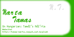 marta tamas business card